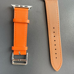 Vermilion Apple watch leather band