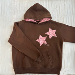 Kapuzenpullover mit Leopardenmuster und Stern