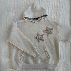 Kapuzenpullover mit Leopardenmuster und Stern