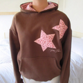 Kapuzenpullover mit Leopardenmuster und Stern