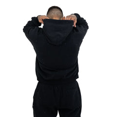 Rhinstone stars  black hoodie