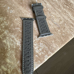 Vermilion Apple watch leather band