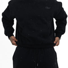 Rhinstone stars  black hoodie