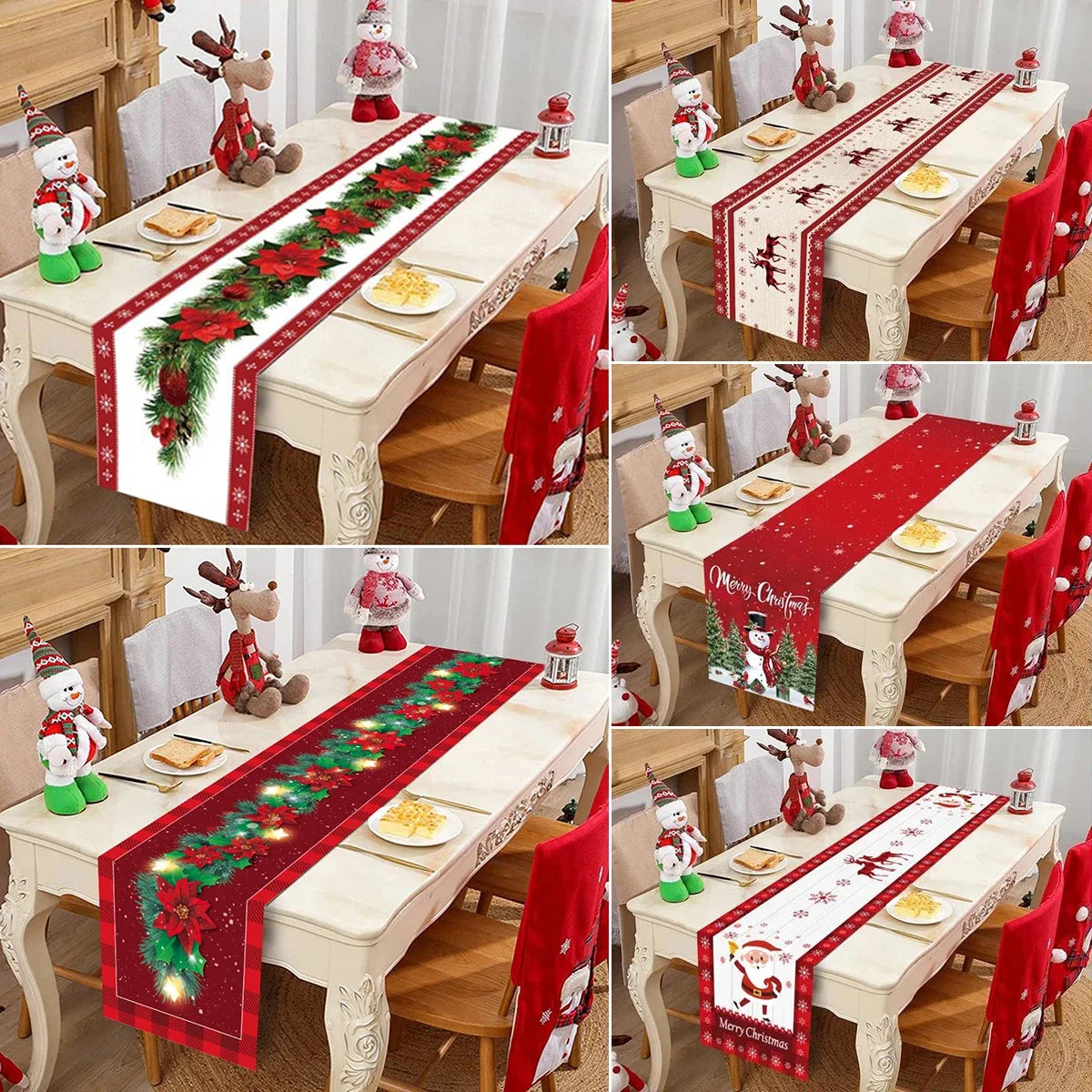 Jul bordsduk Merry Christmas bordsdekoration för hemmet 2024 duk xmas ornament Navidad Natal nyårsgåva 2025
