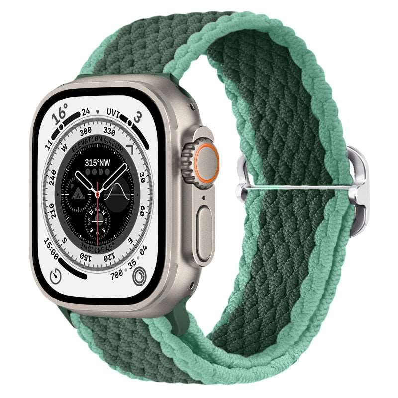 Braided Nylon Strap For Apple Watch Ultra 49mm|  Elastic watch band for iWatch ultra 8 7 SE 3 4 5 6 - Reliable Bands