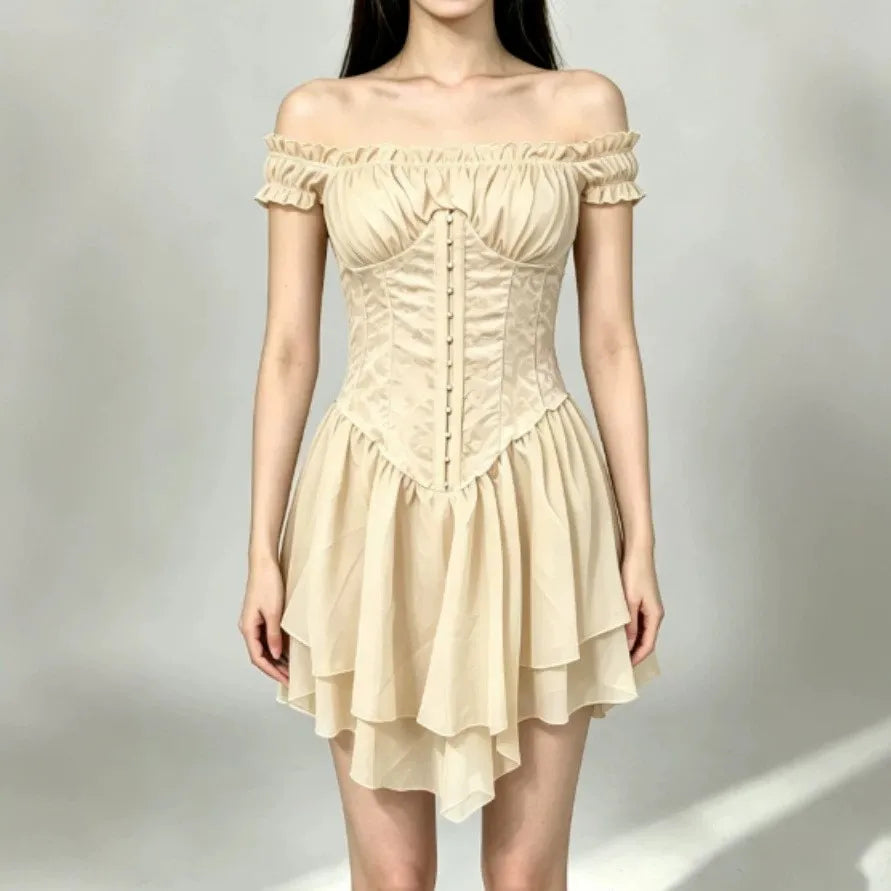 Ruffle Short Sleeve Dresses