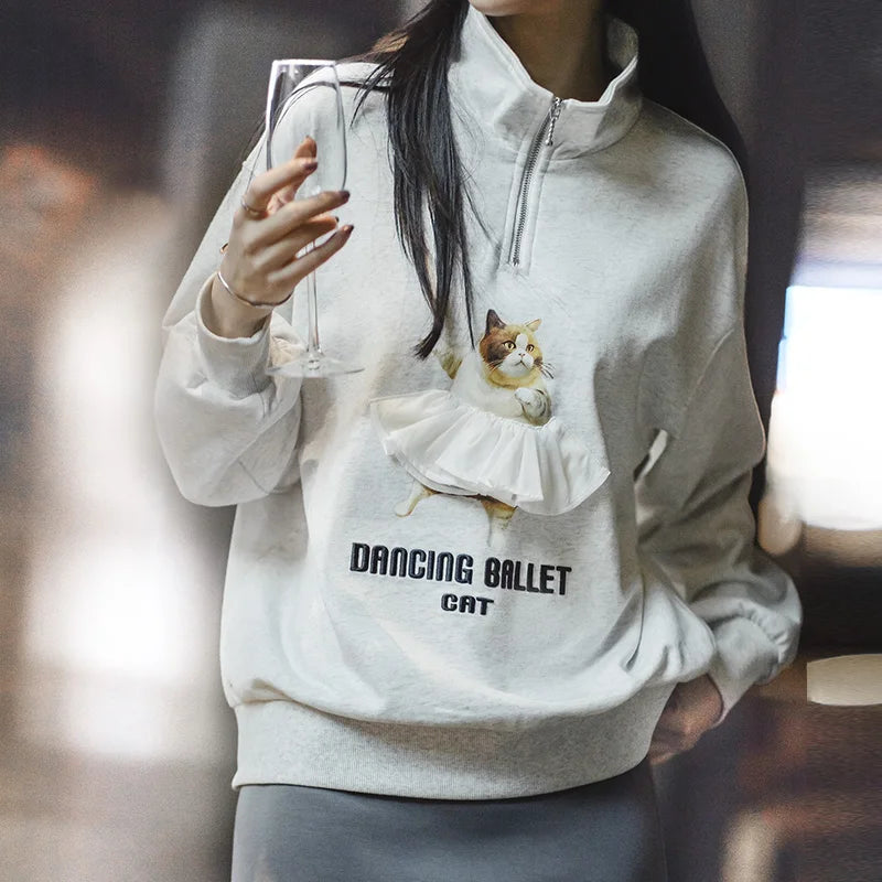Maden tryckt ballet sweatshirt