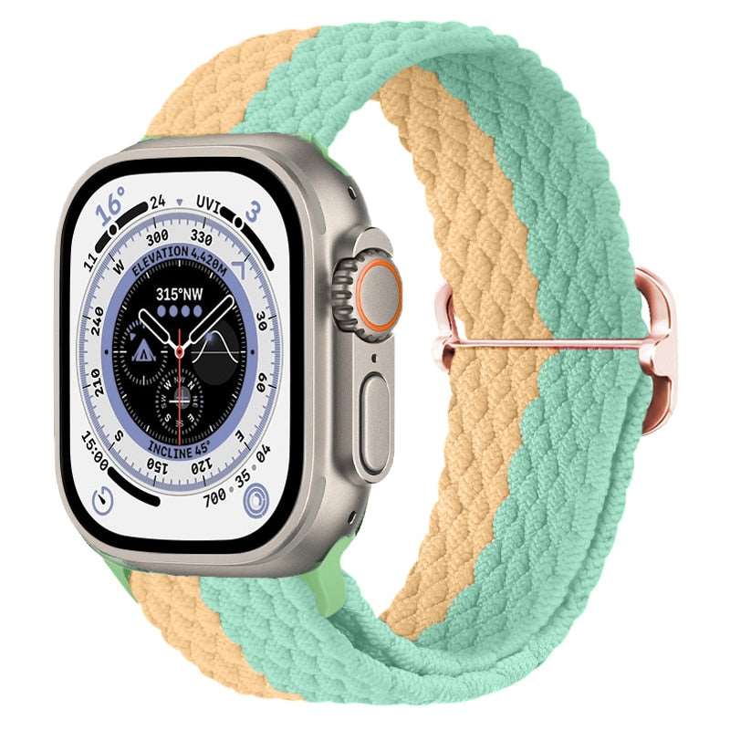 Braided Nylon Strap For Apple Watch Ultra 49mm|  Elastic watch band for iWatch ultra 8 7 SE 3 4 5 6 - Reliable Bands