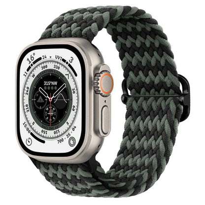 Braided Nylon Strap For Apple Watch Ultra 49mm|  Elastic watch band for iWatch ultra 8 7 SE 3 4 5 6 - Reliable Bands