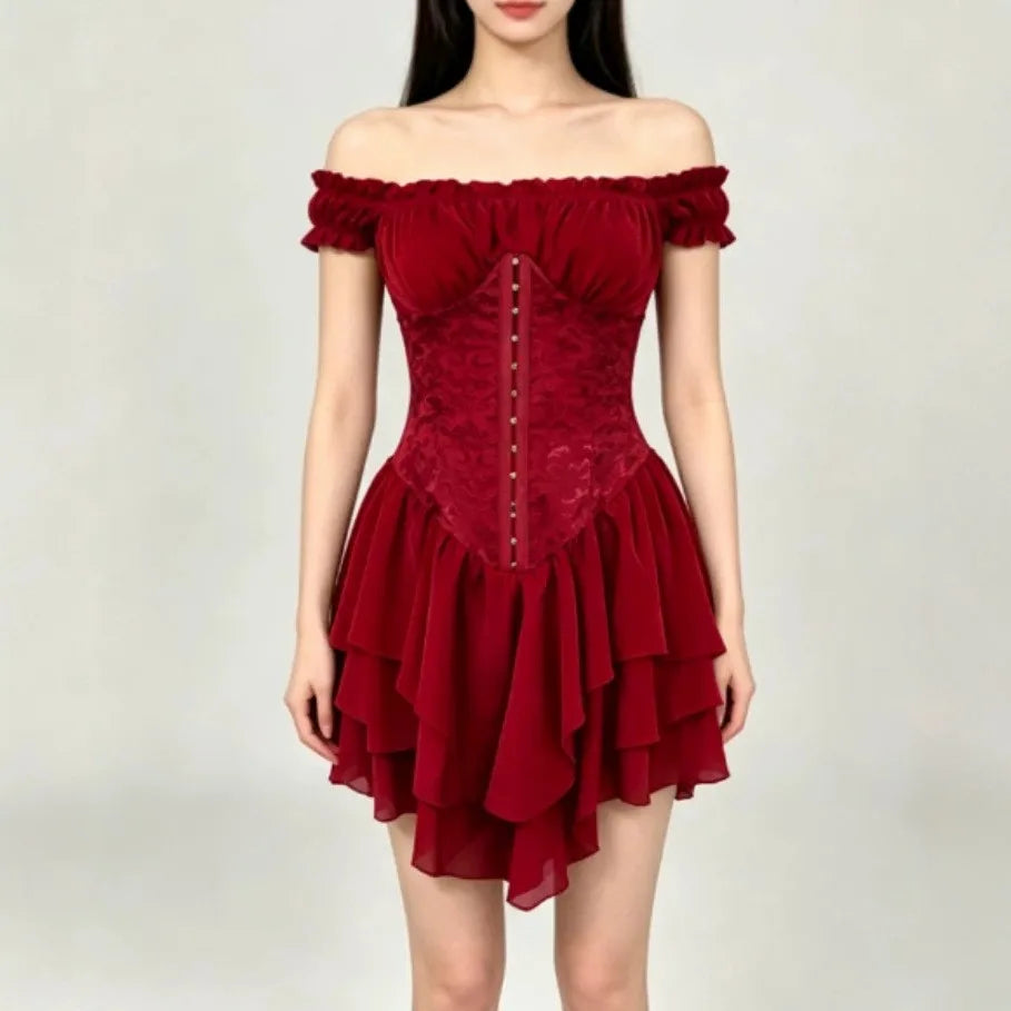 Ruffle Short Sleeve Dresses