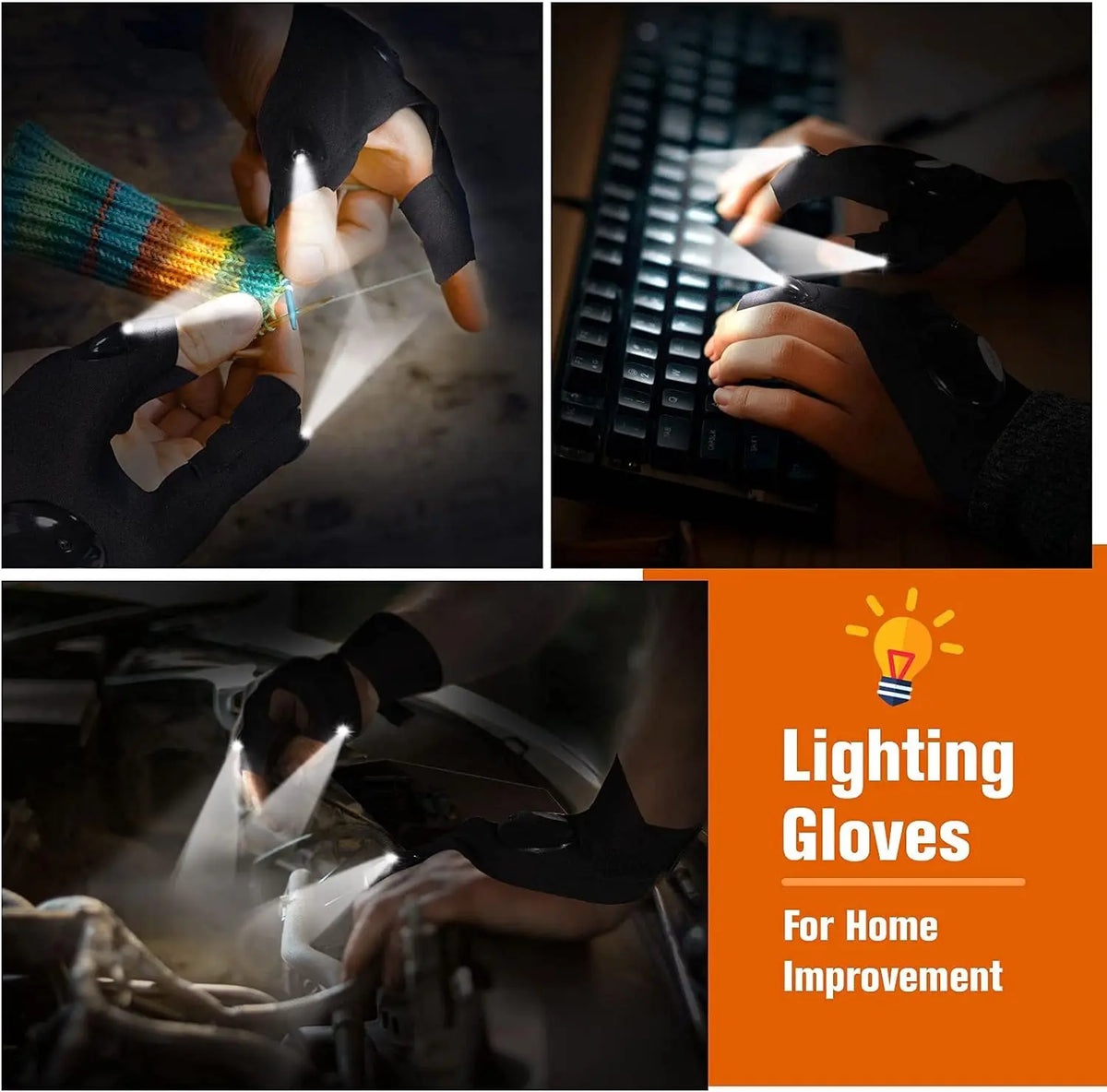 Laminoo LED-Taschenlampe, wasserdichte Handschuhe