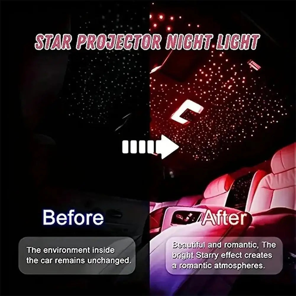 4 In 1 Retractable Car Charger Starlight In Car Roof
