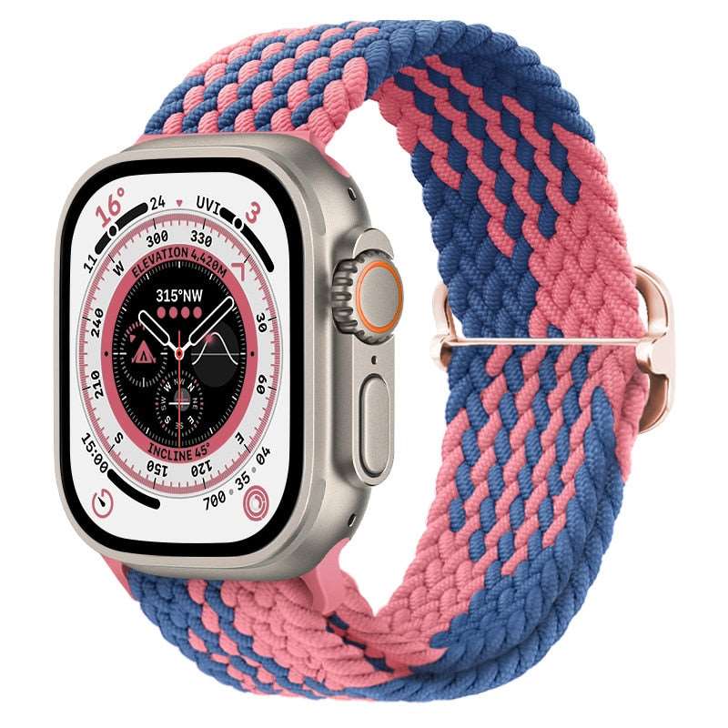 Braided Nylon Strap For Apple Watch Ultra 49mm|  Elastic watch band for iWatch ultra 8 7 SE 3 4 5 6 - Reliable Bands