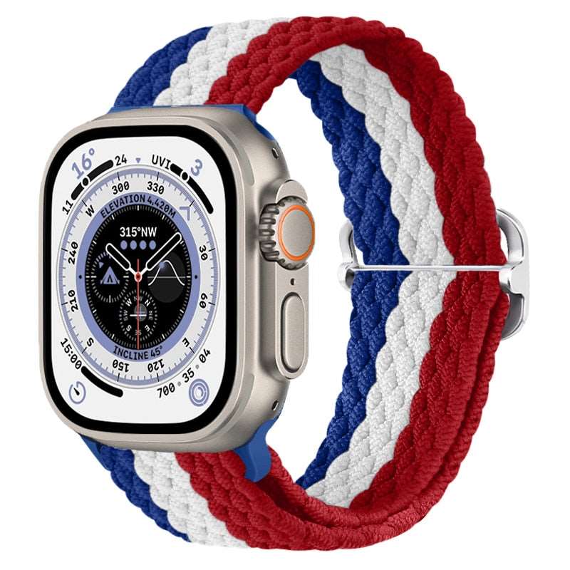 Braided Nylon Strap For Apple Watch Ultra 49mm|  Elastic watch band for iWatch ultra 8 7 SE 3 4 5 6 - Reliable Bands