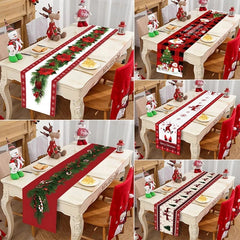 Jul bordsduk Merry Christmas bordsdekoration för hemmet 2024 duk xmas ornament Navidad Natal nyårsgåva 2025