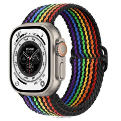 Braided Nylon Strap For Apple Watch Ultra 49mm|  Elastic watch band for iWatch ultra 8 7 SE 3 4 5 6 - Reliable Bands
