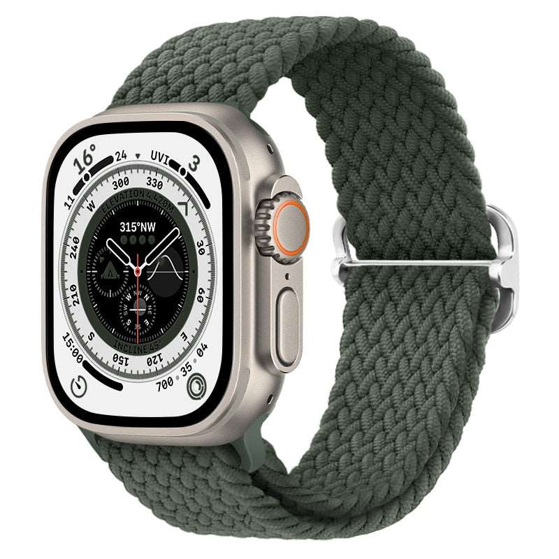 Braided Nylon Strap For Apple Watch Ultra 49mm|  Elastic watch band for iWatch ultra 8 7 SE 3 4 5 6 - Reliable Bands