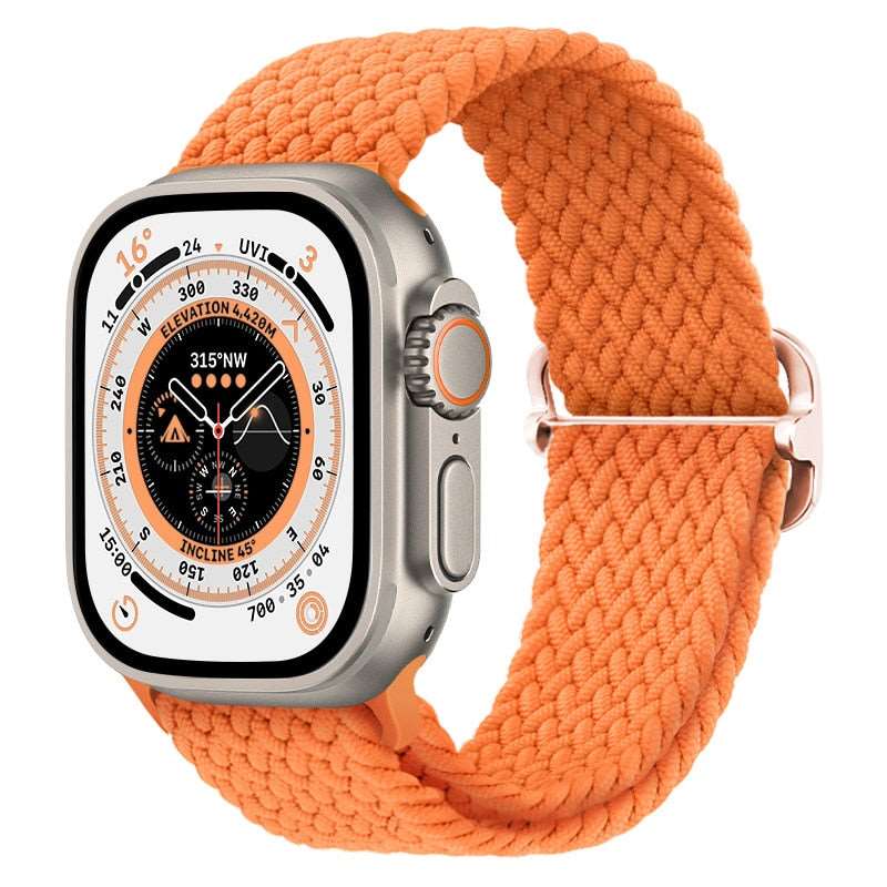 Braided Nylon Strap For Apple Watch Ultra 49mm|  Elastic watch band for iWatch ultra 8 7 SE 3 4 5 6 - Reliable Bands