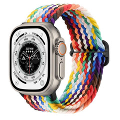 Braided Nylon Strap For Apple Watch Ultra 49mm|  Elastic watch band for iWatch ultra 8 7 SE 3 4 5 6 - Reliable Bands