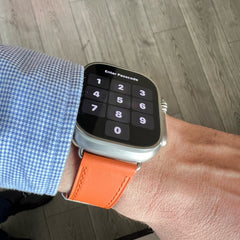 Vermilion Apple watch leather band