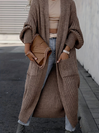 Solid Open Front Pocket Cardigan
