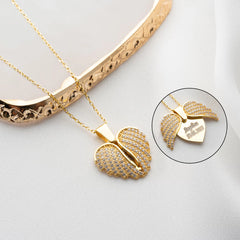 Personalized Heart Wings Pendant