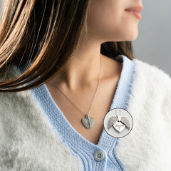 Personalized Heart Wings Pendant