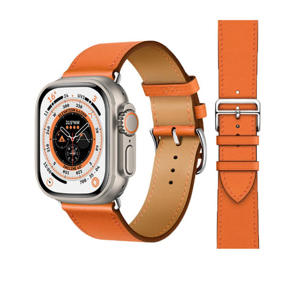 Vermilion Apple watch leather band