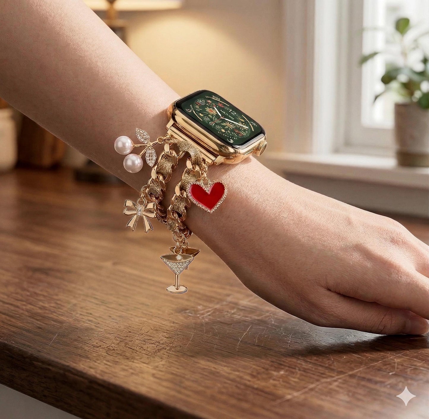 Women gold watch Strap for apple watch series 11,10,9,8,7 SE|Strap for women apple watch Compatible 38mm 40mm 42mm 44mm 49mm watch