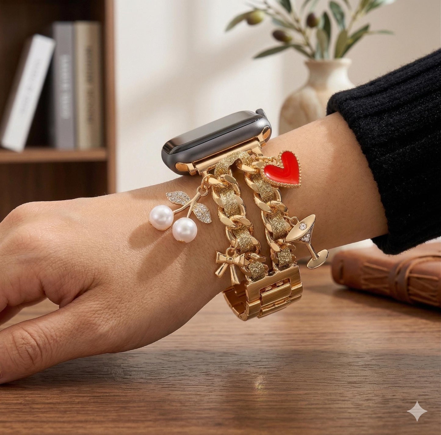 Women gold watch Strap for apple watch series 11,10,9,8,7 SE|Strap for women apple watch Compatible 38mm 40mm 42mm 44mm 49mm watch