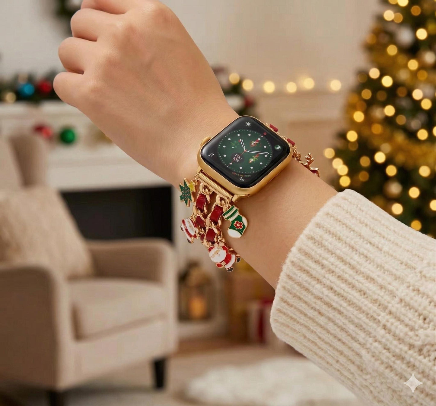 Women gold watch Strap for apple watch series 11,10,9,8,7 SE|Strap for women apple watch Compatible 38mm 40mm 42mm 44mm 49mm watch