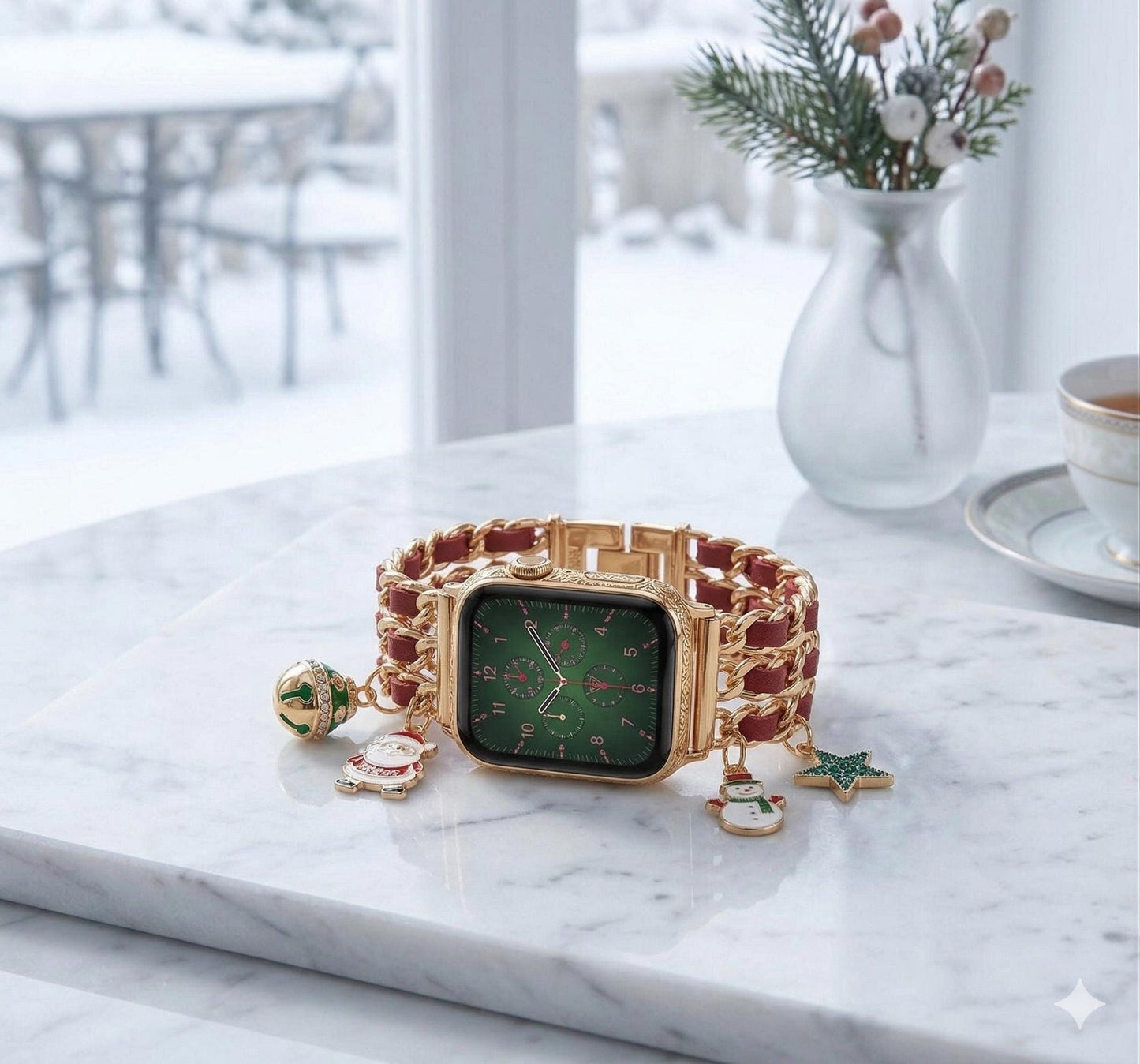 Women gold watch Strap for apple watch series 11,10,9,8,7 SE|Strap for women apple watch Compatible 38mm 40mm 42mm 44mm 49mm watch
